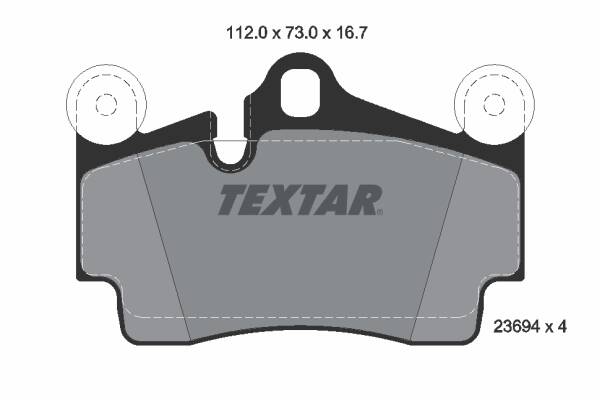 Rear brake pad set