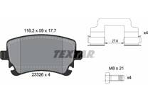 Rear brake pad set