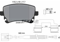 Rear brake pad set