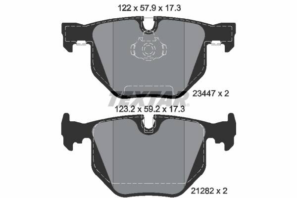 Rear brake pad set