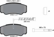 Rear brake pad set