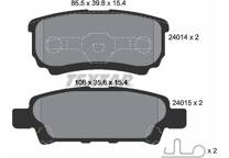 Rear brake pad set