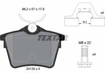 Rear brake pad set