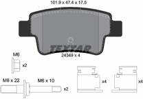 Rear brake pad set