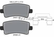 Rear brake pad set