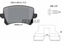 Rear brake pad set