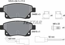 Rear brake pad set