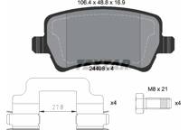 Rear brake pad set