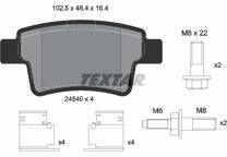 Rear brake pad set