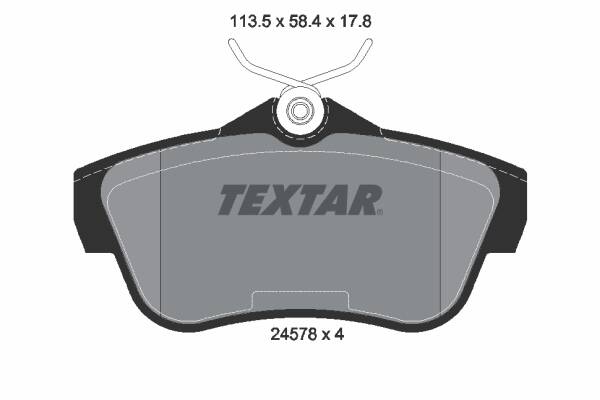 Rear brake pad set