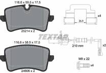 Rear brake pad set