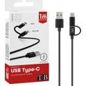 Cavo USB / Micro USB,USB-C 1,2m nero TNB TNB - 934526