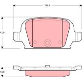 Bremsbelagsatz hinten TRW - GDB1412