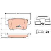 Bremsbelagsatz hinten TRW - GDB1786