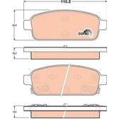 Bremsbelagsatz hinten TRW - GDB1844