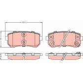 Bremsbelagsatz hinten TRW - GDB3421