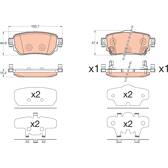 Bremsbelagsatz hinten TRW - GDB3617