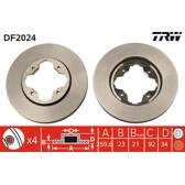 Bremssatz (2 Bremsscheiben) TRW - DF2024