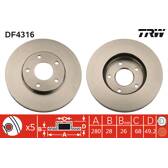 Bremssatz (2 Bremsscheiben) TRW - DF4316