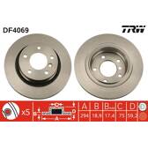 Sats om 2 bromsskivor TRW - DF4069