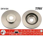 Sats om 2 bromsskivor TRW - DF4104