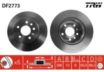 Jeu de 2 disques de frein