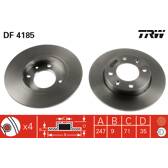 Jeu de 2 disques de frein TRW - DF4185