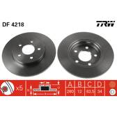 Jeu de 2 disques de frein TRW - DF4218