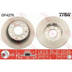 Jeu de 2 disques de frein TRW - DF4276