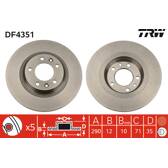 Jeu de 2 disques de frein TRW - DF4351