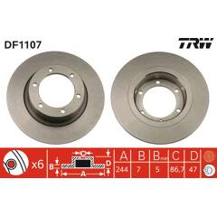 Jeu De Disques De Frein TRW DF1107 - Pour Citroën 2CV, Méhari, Acadiane, Dyane