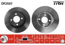 Jeu de 2 disques de frein