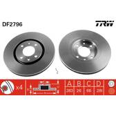 Jeu De Disques De Frein TRW DF2796 - Compatible Peugeot 406 - Diamètre 283 Mm