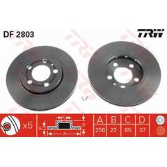 Jeu de 2 disques de frein TRW - DF2803