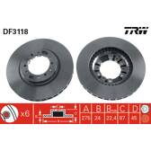 Jeu de 2 disques de frein TRW - DF3118