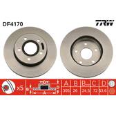 Jeu de 2 disques de frein TRW - DF4170