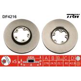 Jeu de 2 disques de frein TRW - DF4216