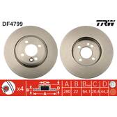 Jeu de 2 disques de frein TRW - DF4799
