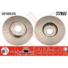 Disque de frein (à l'unité) TRW - DF4853S