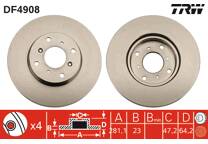 Jeu de 2 disques de frein