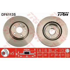L/'Avant Ventilé Disques De Frein Vauxhall Insignia 2.0 CDTI Saloon 2008-13 130HP 296 mm