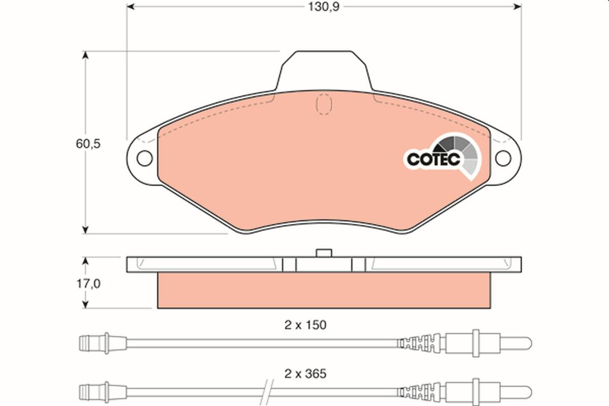 Front brake pad set