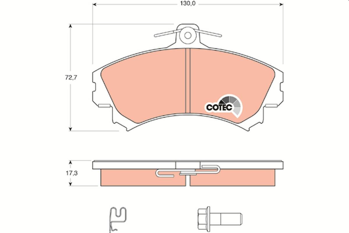 Front brake pad set