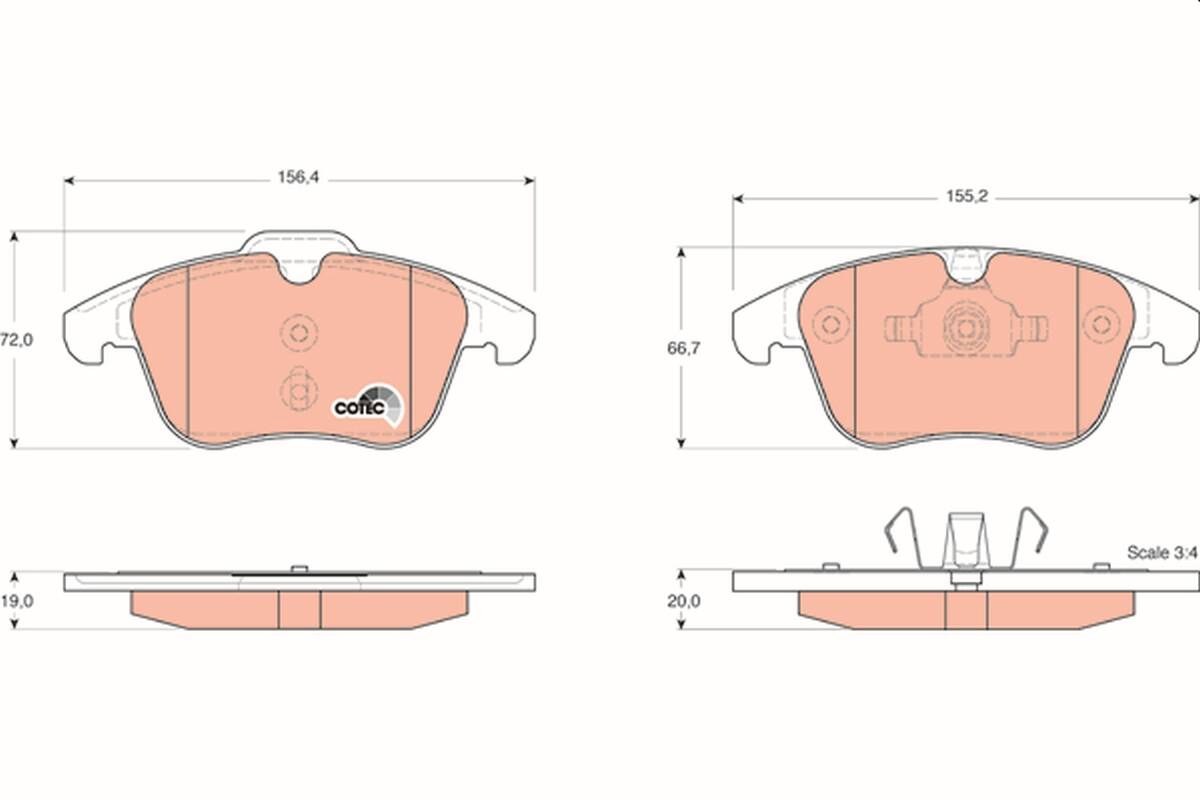 Front brake pad set