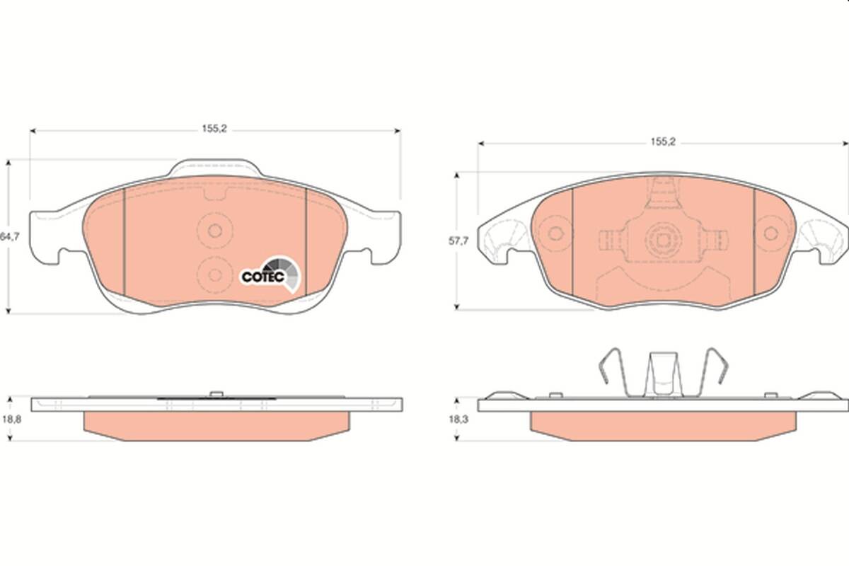 Front brake pad set