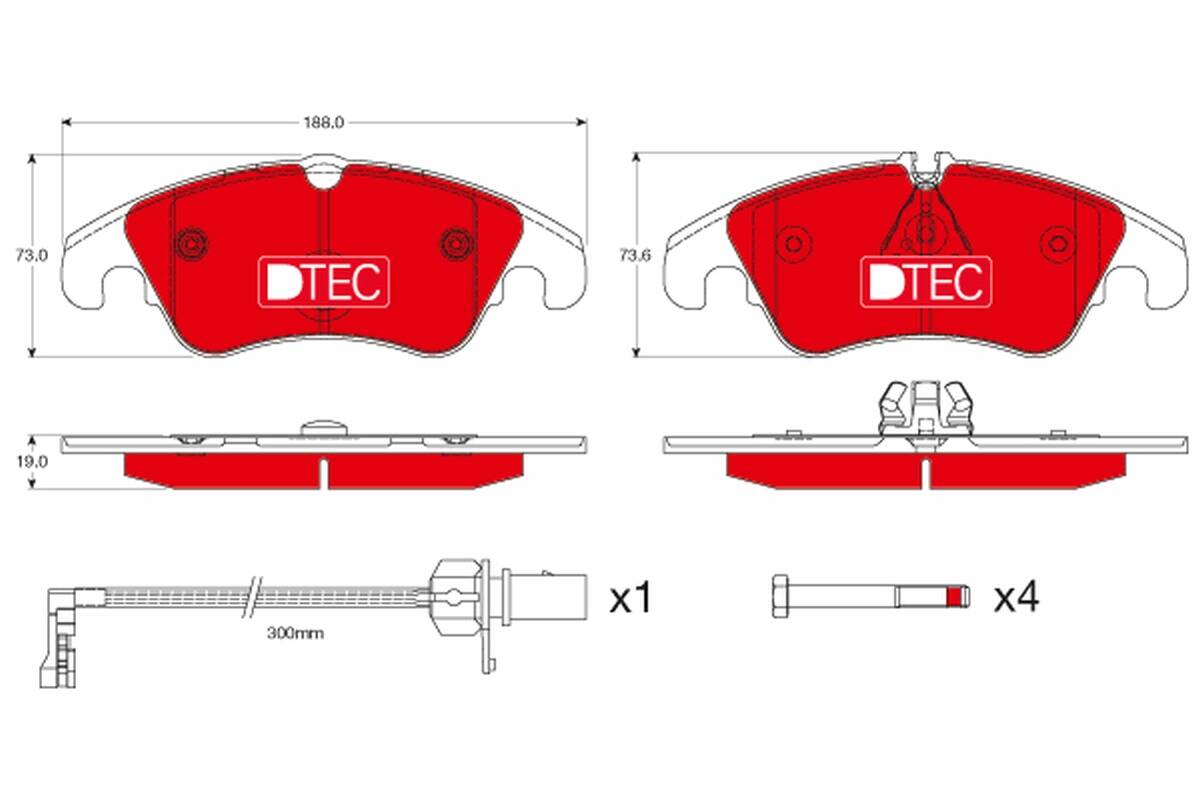 Front brake pad set