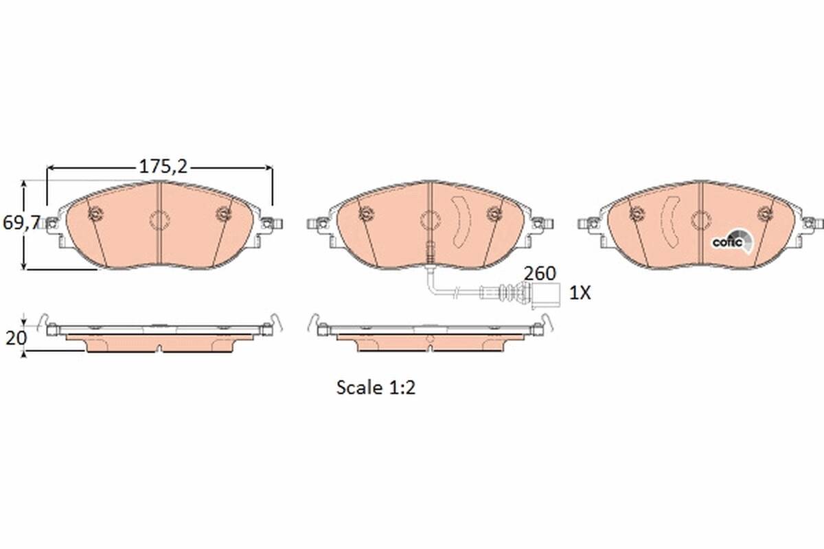 Front brake pad set