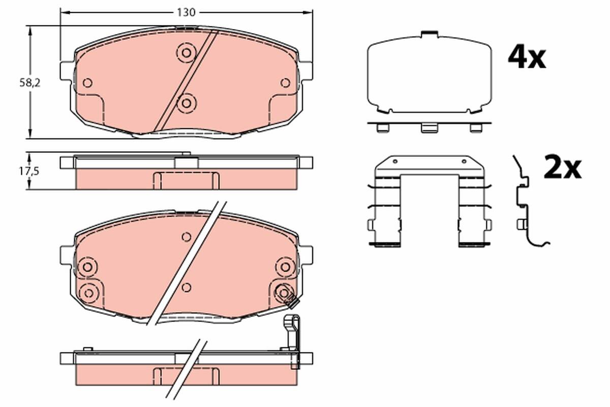 Front brake pad set