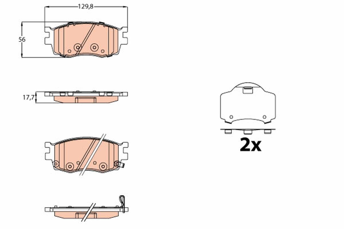 Front brake pad set