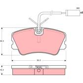 Front brake pad set TRW - GDB1251